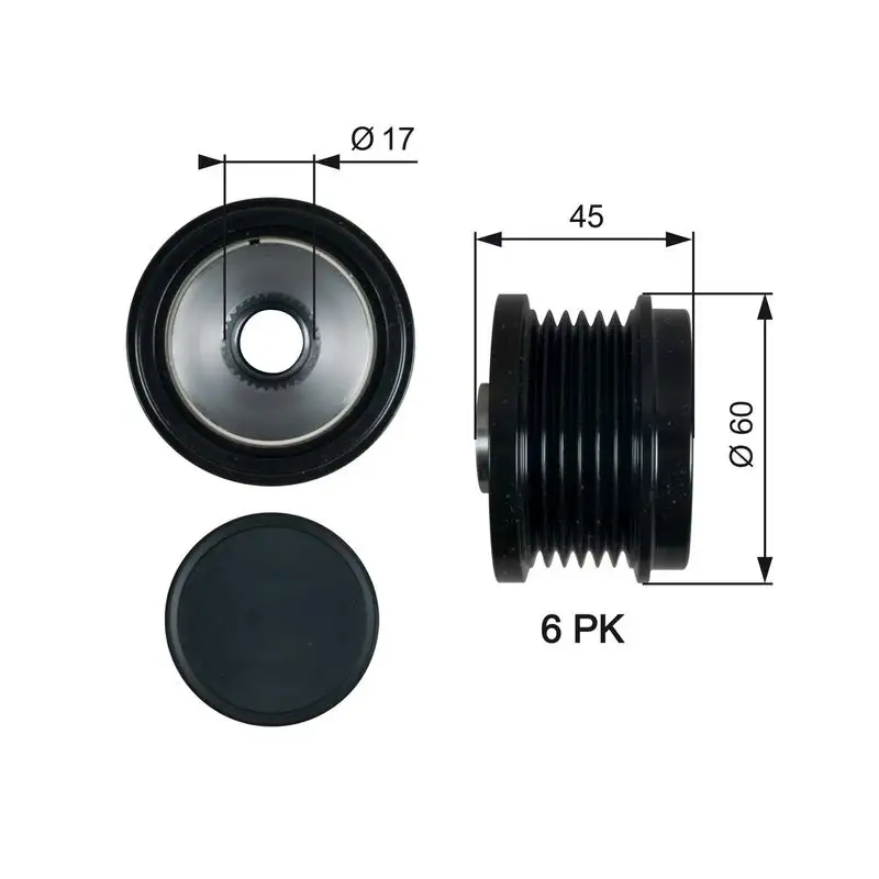 GATES OAP7155 Alternatör Kasnağı 31285815 resmi