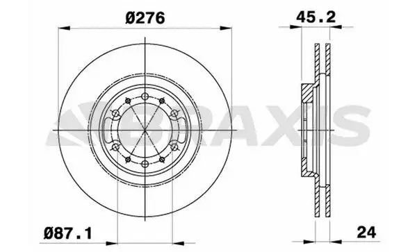 BRAXIS AE0218 Ön Fren Diski MN102186 resmi