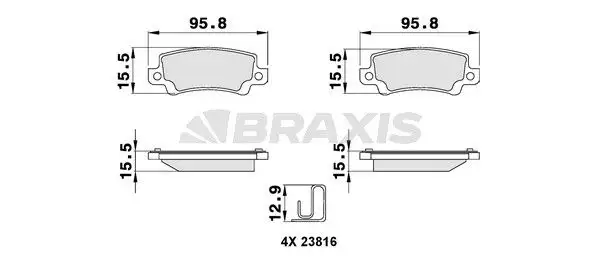 BRAXIS AB0136 Arka Fren Balatası resmi
