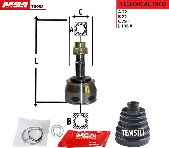 MGA 70938 Aks Kafası (Dış) 46308538 resmi