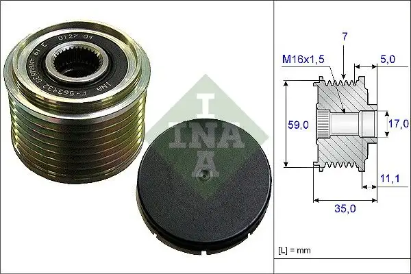 INA 535015910 Alternatör Kasnağı resmi