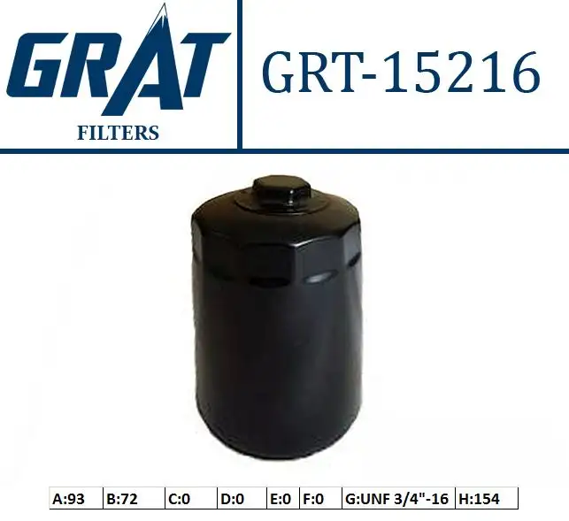 GRAT 15216 Yağ Filtresi 068115561B resmi