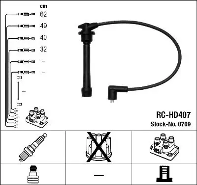 NGK 0709 (RCHD407) Buji Kablosu resmi