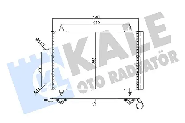 KALE 343095 Klima Radyatörü 9638574080 resmi