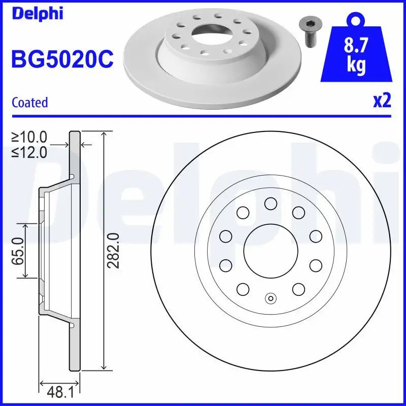 DELPHI BG5020C Arka Fren Diski resmi
