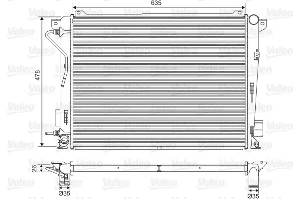 VALEO 701600 Radyatör 253103K860 resmi