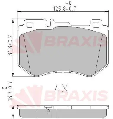 BRAXIS AA0626 Ön Fren Balatası A0084201720 resmi