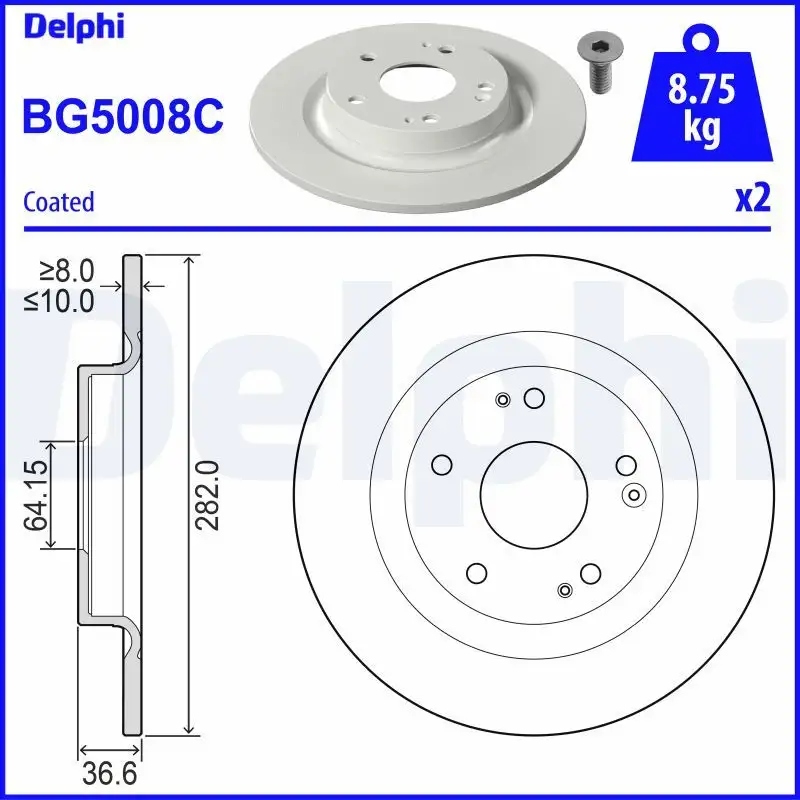 DELPHI BG5008C Arka Fren Diski 42510TGNG00 resmi