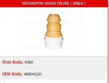 MASTER M4360 Ön Süspansiyon Takozu 46804120 resmi