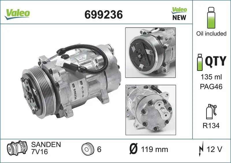 VALEO 699236 Klima Kompresörü resmi