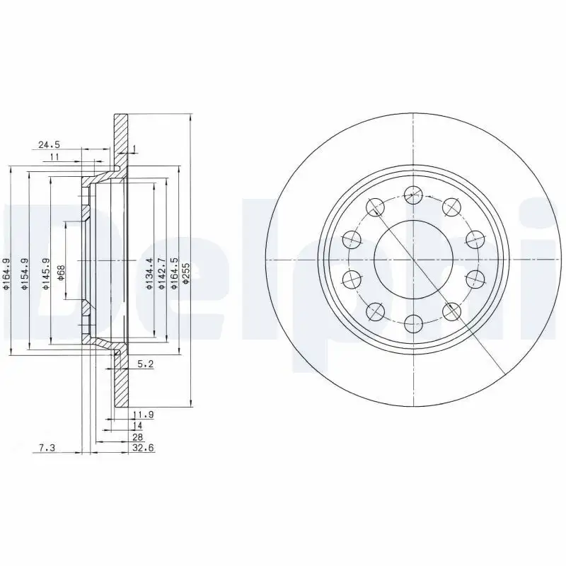 DELPHI BG3674C Arka Fren Diski 8E0615601D resmi
