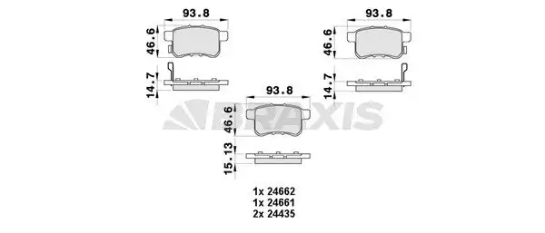 BRAXIS AB0437 Arka Fren Balatası resmi