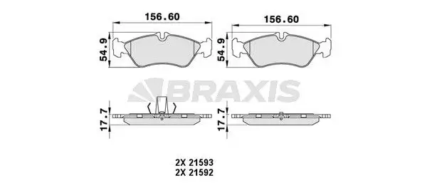 BRAXIS AA0198 Arka Fren Balatası A0024204020 resmi