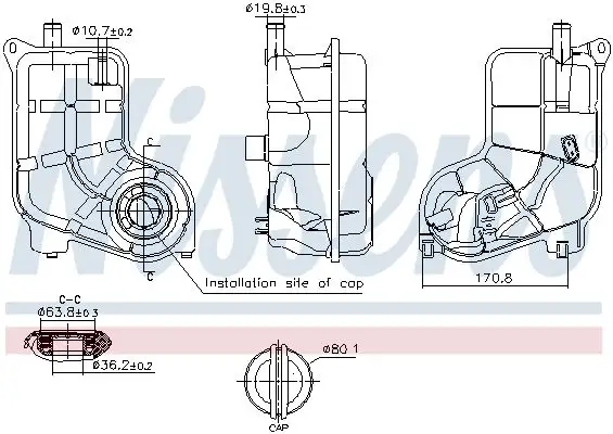 NISSENS 996287 Yedek Su Deposu 8E0121403 resmi