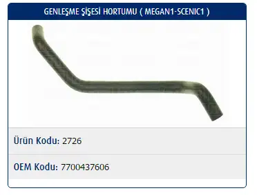 MASTER M2726 Yedek Su Deposu Hortumu 7700437606 resmi