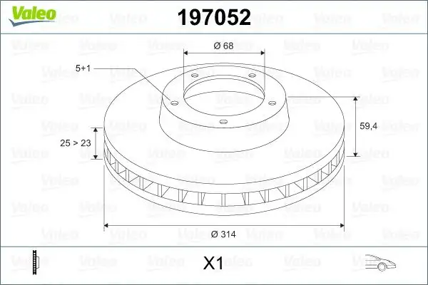 VALEO 197052 Ön Fren Diski L4FD615301 resmi