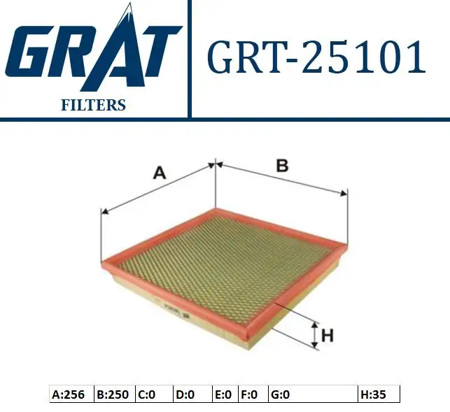 GRAT 25101 Hava Filtresi 13272717 resmi