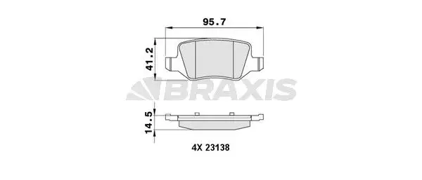 BRAXIS AA0047 Arka Fren Balatası resmi