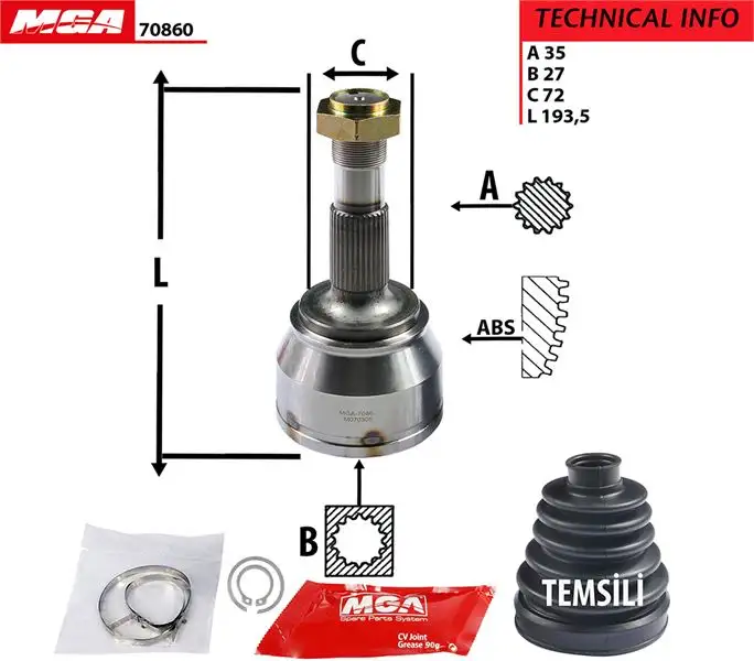 MGA 70860 Aks Kafası (Dış) 46308483 resmi
