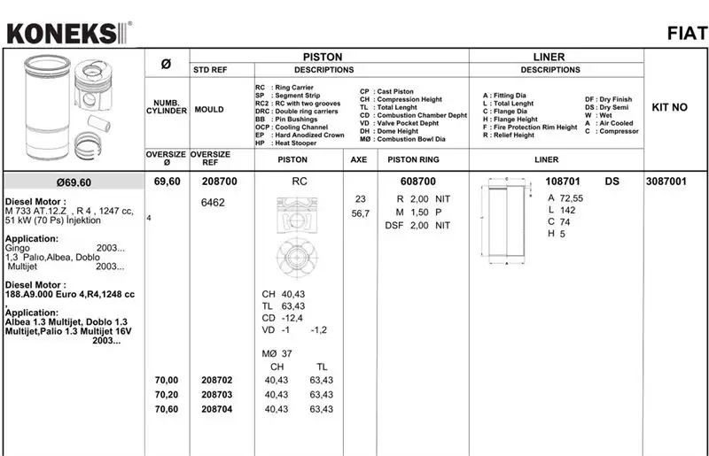 KONEKS 608703 Motor Segmanı (0.60) 68444060G resmi