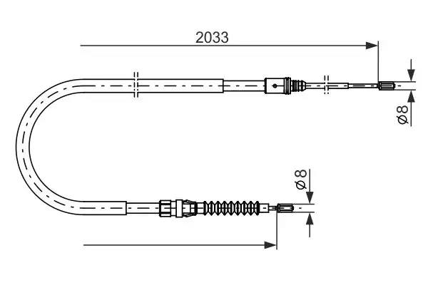 BOSCH 1987482190 El Fren Halatı (Arka) 474631 resmi