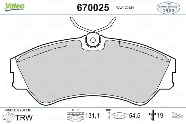 VALEO 670025 Ön Fren Balatası resmi