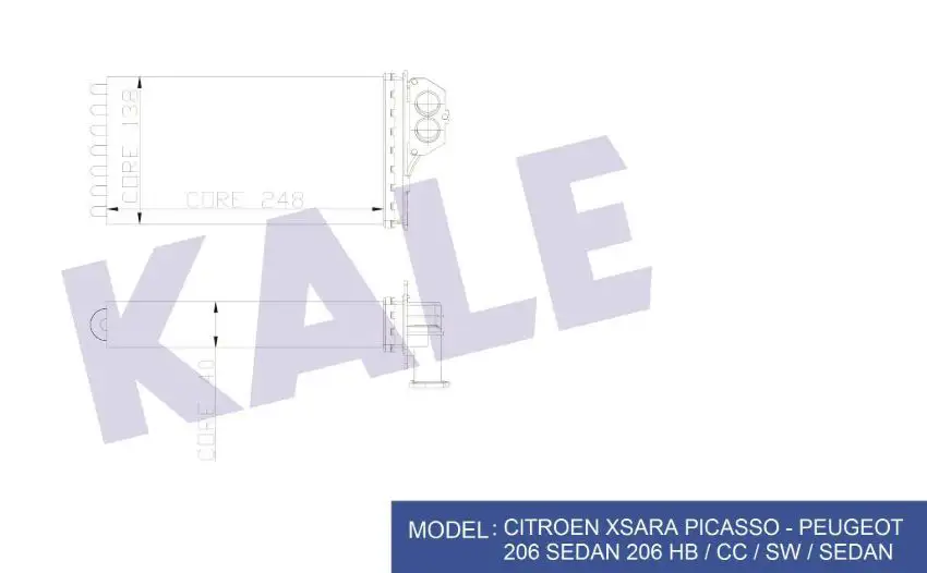 KALE 2081822AL Kalorifer Radyatörü resmi