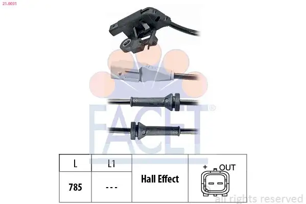 FACET 21.0031 ABS Hız Sensörü (Arka) 9658420780 resmi