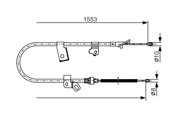 BOSCH 1987482156 El Fren Halatı (Arka Sağ) 464200D010 resmi