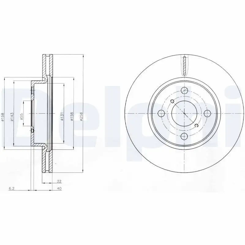 DELPHI BG4116C Ön Fren Diski 435120D060000 resmi