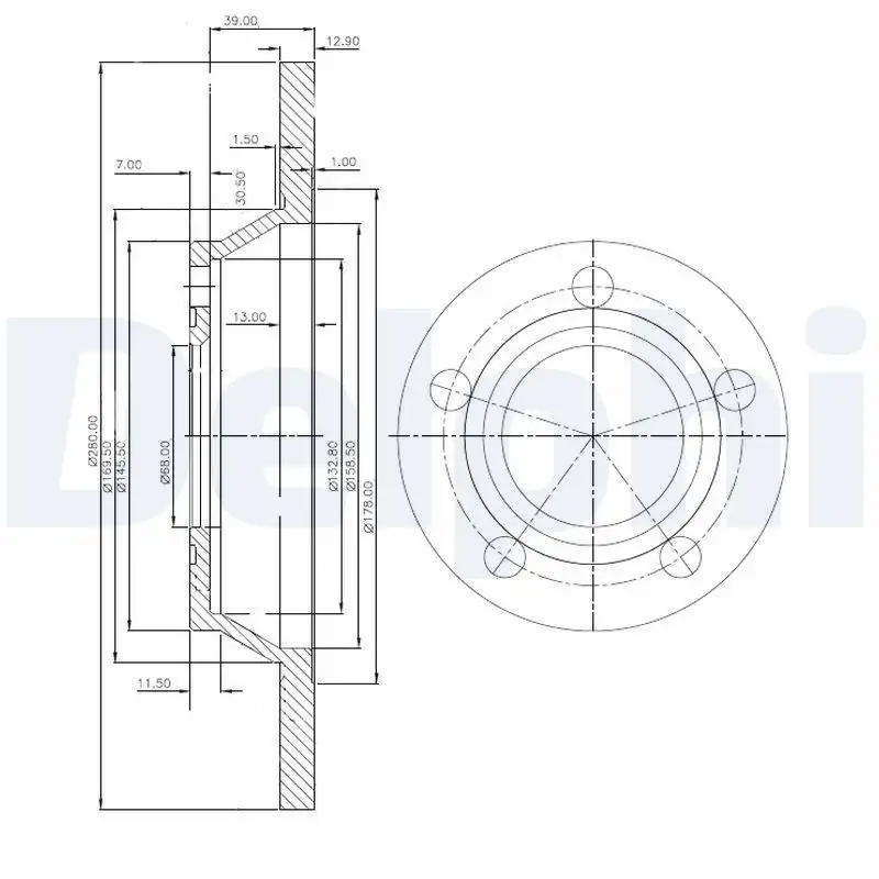 DELPHI BG2987 Ön Fren Diski 8D0615301A resmi