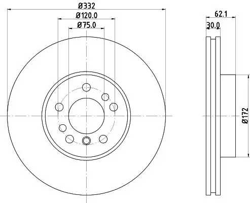 HELLA 8DD355127-631 Ön Fren Diski resmi