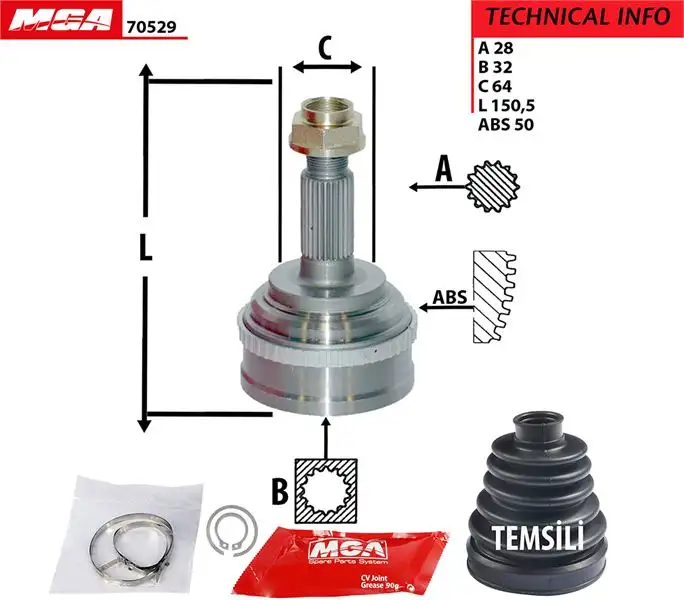 MGA 70529 Aks Kafası (Dış) 44010S10A60 resmi