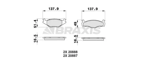 BRAXIS AB0026 Ön Fren Balatası resmi