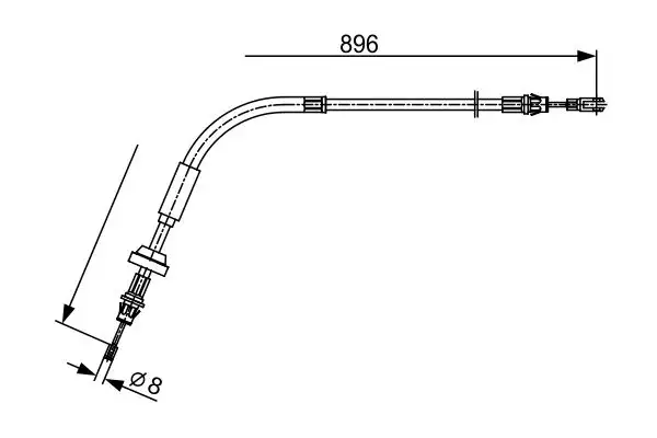 BOSCH 1987482543 El Fren Halatı (Ön) BK212853BC resmi