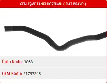 MASTER M3868 Yedek Su Deposu Hortumu 51797248 resmi