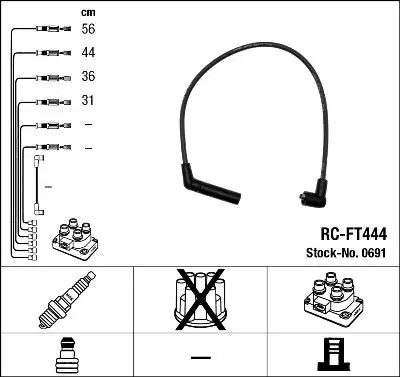 NGK 0691 (RCFT444) Buji Kablosu 2750122B00 resmi