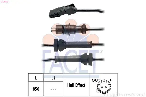 FACET 21.0052 ABS Hız Sensörü (Arka) 8200043136 resmi