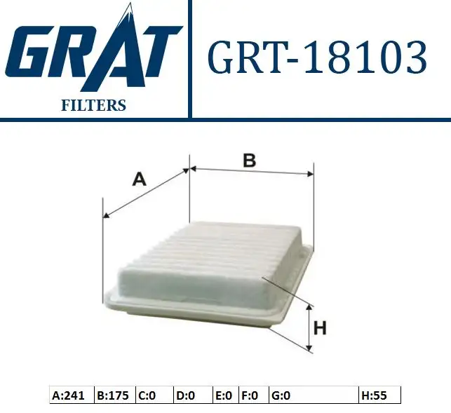 GRAT 18103 Hava Filtresi 178010D060 resmi