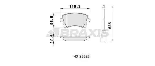 BRAXIS AB0448 Arka Fren Balatası 3D0698451A resmi