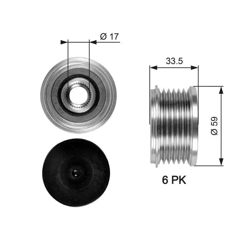 GATES OAP7080 Alternatör Kasnağı 77362558 resmi