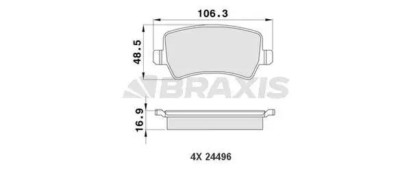 BRAXIS AA0119 Arka Fren Balatası resmi
