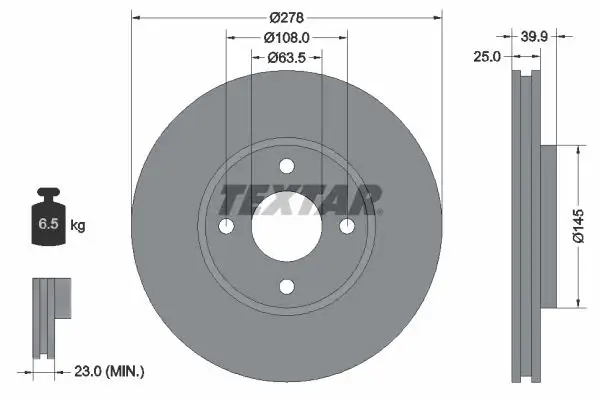 TEXTAR 92279003 Ön Fren Diski resmi