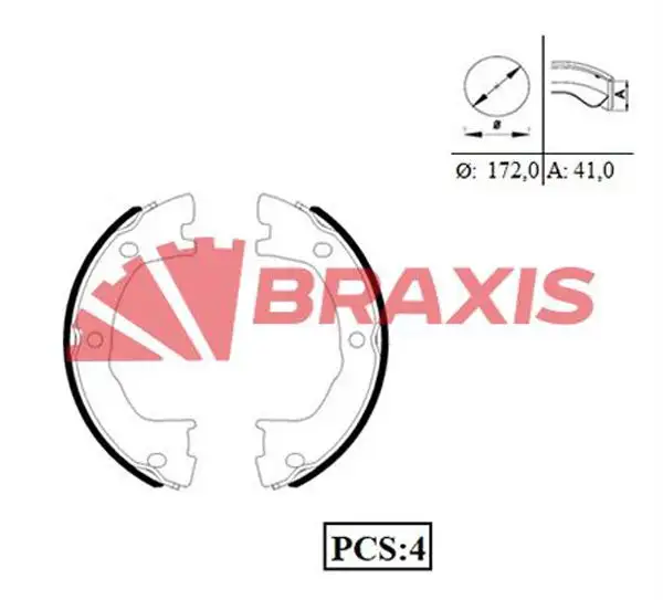 BRAXIS AC0076 El Fren Balatası resmi
