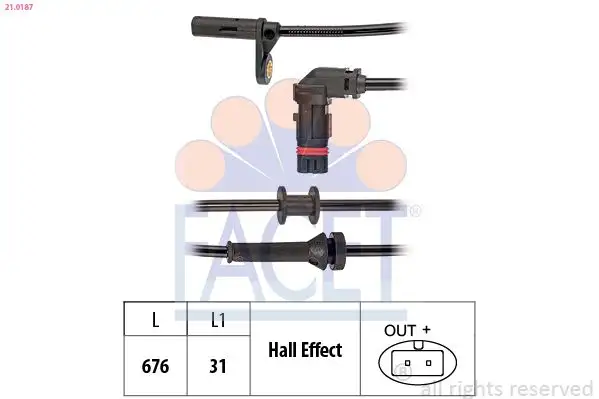 FACET 21.0187 ABS Hız Sensörü (Ön) A2045400117 resmi