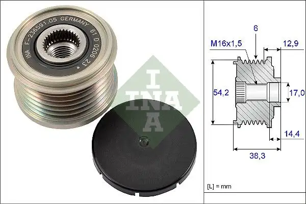 INA 535019410 Alternatör Kasnağı resmi
