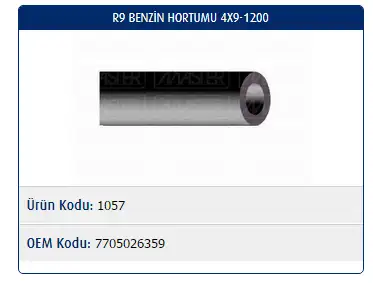 MASTER M1057 Yakıt Hortumu 7705026359 resmi