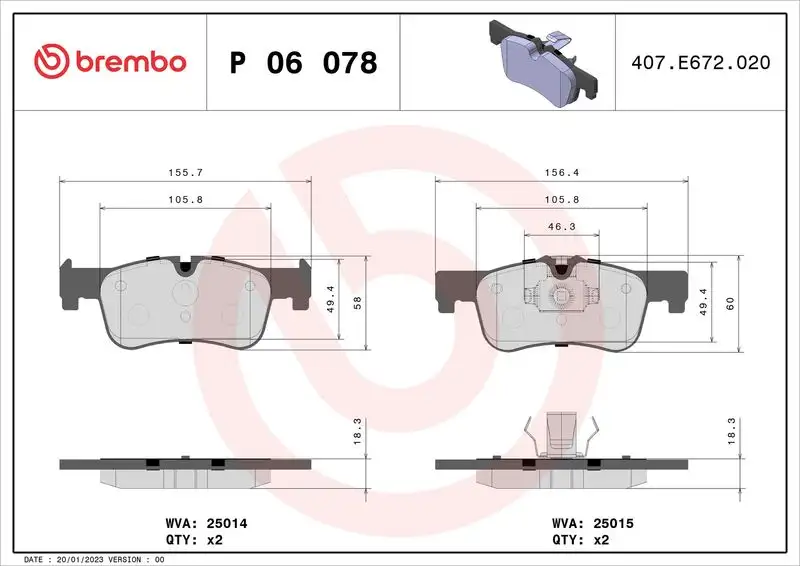 BREMBO P06078 Ön Fren Balatası 34116858910 resmi