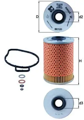MAHLE OX151D Yağ Filtresi 11422245339 resmi
