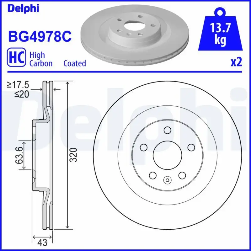 DELPHI BG4978C Arka Fren Diski 31471816 resmi